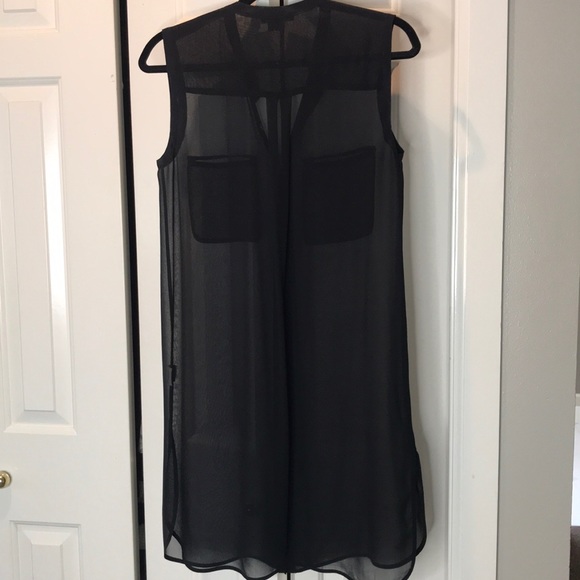 Vince sleeveless sheer long button front top - Picture 4 of 4